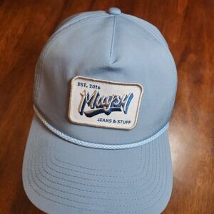 Mugsy Jeans Hat Snapback One Size Rope Trucker Cap Gray Performance‎